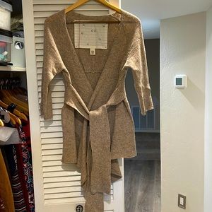 Anthropologie Birds on a Wire Wrap Open Front 3/4 Sleeve Cardigan